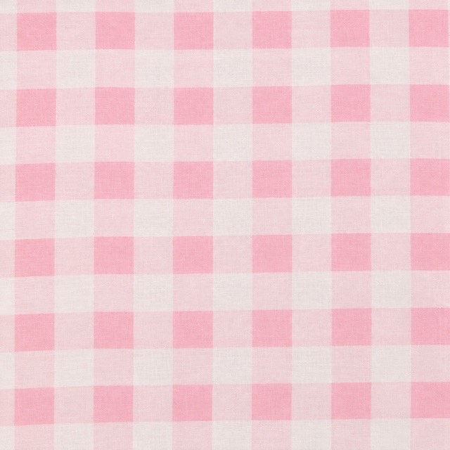 Soft pink and white gingham checks.